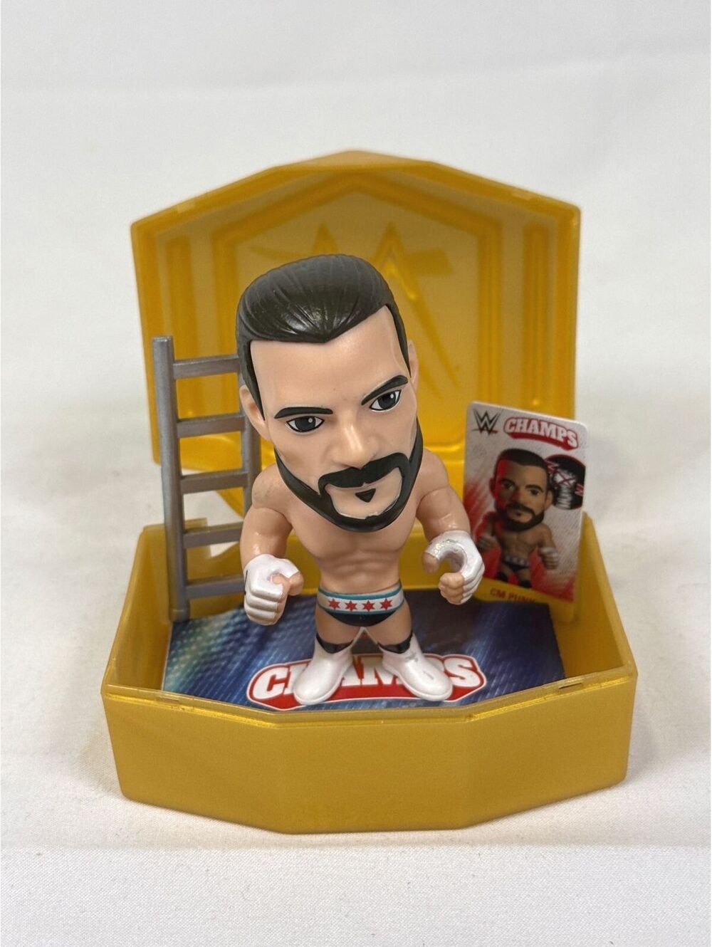WWE Champs CM Punk Mini Figure with Ladder and Gold Belt Display Case